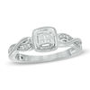 Thumbnail Image 1 of Cherished Promise Collection™ 1/15 CT. T.W. Quad Princess-Cut Diamond Milgrain Promise Ring in Sterling Silver