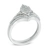 Thumbnail Image 2 of 1/3 CT. T.W. Marquise Composite Diamond Bridal Set in 10K White Gold