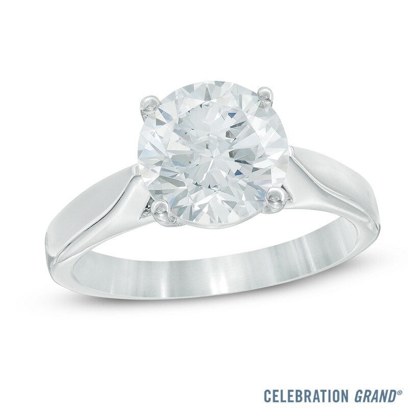 Celebration Ideal 3 CT. Diamond Solitaire Engagement Ring in 14K White Gold (I/I1)