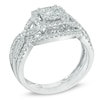 Thumbnail Image 1 of 5/8 CT. T.W. Composite Diamond Frame Twist Shank Bridal Set in 10K White Gold