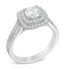 Thumbnail Image 1 of 1-1/5 CT. T.W. Diamond Double Square Frame Engagement Ring in 14K White Gold