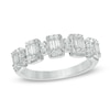 3/8 CT. T.W. Baguette Diamond Vintage-Style Five Stone Anniversary Band in 14K White Gold
