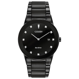 Men's Citizen Eco-Drive® Axiom Diamond Accent Black IP Watch (Model: AU1065-58G)