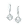 Thumbnail Image 0 of 1/2 CT. T.W. Diamond Square Frame Drop Earrings in 10K White Gold