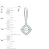 Thumbnail Image 1 of 1/2 CT. T.W. Diamond Square Frame Drop Earrings in 10K White Gold