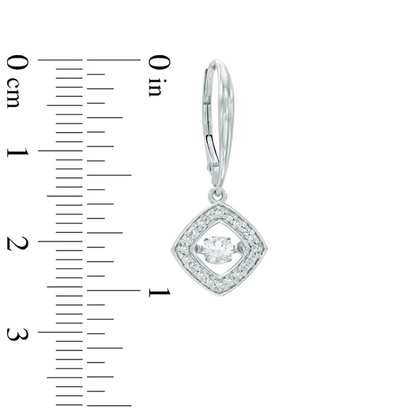 Main Image 2 of 1/2 CT. T.W. Diamond Square Frame Drop Earrings in 10K White Gold