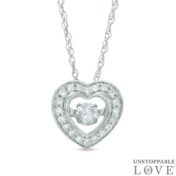 Unstoppable Love™ 1/5 CT. T.W. Diamond Heart Pendant in 10K White Gold Unstoppable Love™ 1/5 CT. T.W. Diamond Heart Pendant in 10K White Gold