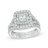 Thumbnail Image 1 of 1-3/4 CT. T.W. Certified Radiant-Cut Diamond Frame Bridal Set in 14K White Gold (I/I2)