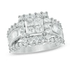 Thumbnail Image 0 of 2-3/4 CT. T.W. Princess-Cut Quad Diamond Frame Engagement Ring in 14K White Gold