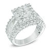 Thumbnail Image 1 of 2-3/4 CT. T.W. Princess-Cut Quad Diamond Frame Engagement Ring in 14K White Gold