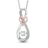 Thumbnail Image 0 of Diamond Accent Infinity with Heart Pendant in Sterling Silver and 10K Rose Gold