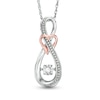 Thumbnail Image 1 of Diamond Accent Infinity with Heart Pendant in Sterling Silver and 10K Rose Gold
