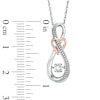 Thumbnail Image 2 of Diamond Accent Infinity with Heart Pendant in Sterling Silver and 10K Rose Gold