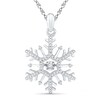 Thumbnail Image 1 of 1/6 CT. T.W. Diamond Snowflake Pendant in 10K White Gold