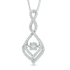 Thumbnail Image 1 of 1/4 CT. T.W. Diamond Cascading Infinity Drop Pendant in Sterling Silver