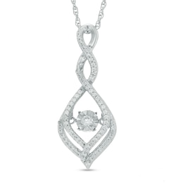 Unstoppable Love™ 1/4 CT. T.W. Diamond Cascading Infinity Drop Pendant in Sterling Silver