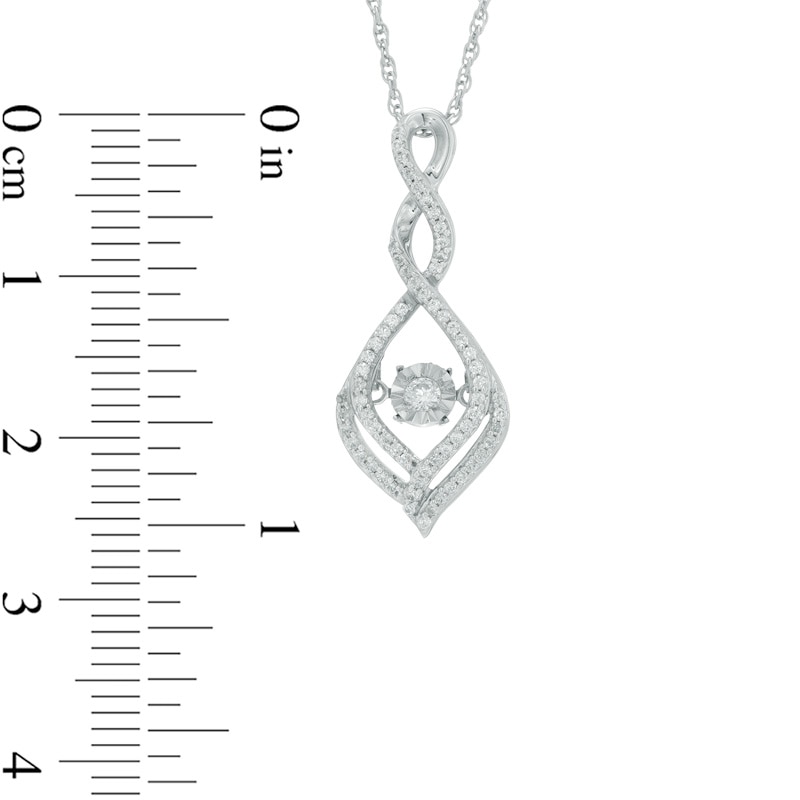 Main Image 2 of 1/4 CT. T.W. Diamond Cascading Infinity Drop Pendant in Sterling Silver