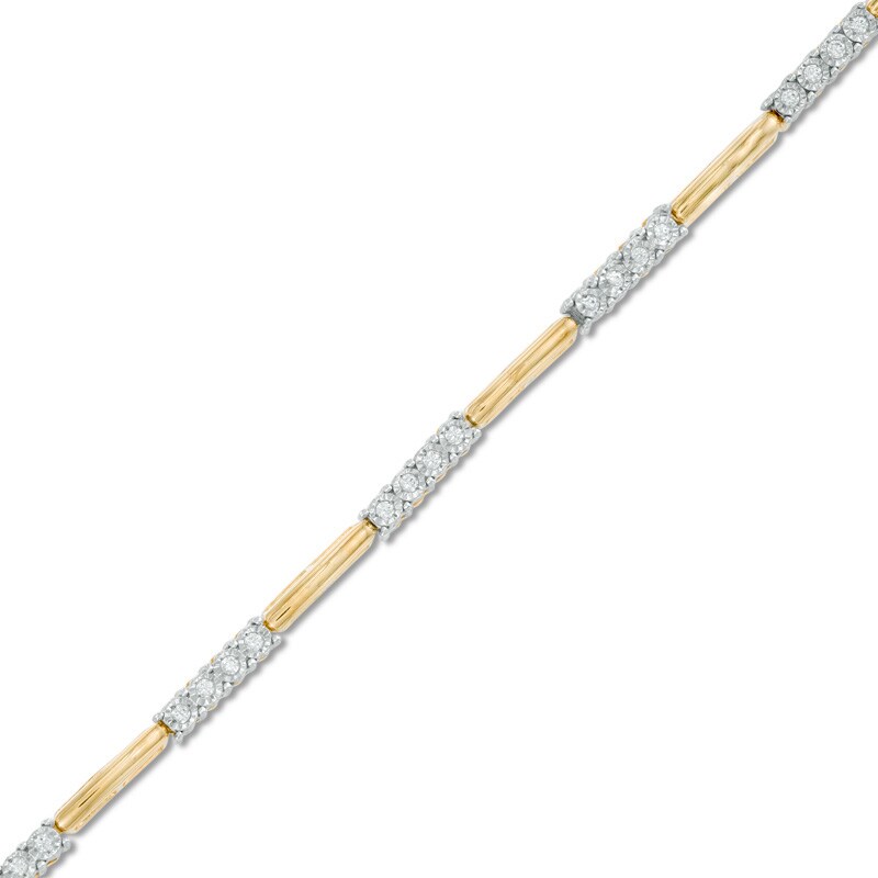 Main Image 1 of 1/4 CT. T.W. Diamond Line Bracelet in 10K Gold
