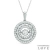 Thumbnail Image 1 of 1-1/2 CT. T.W. Multi-Row Circle Pendant in 14K White Gold
