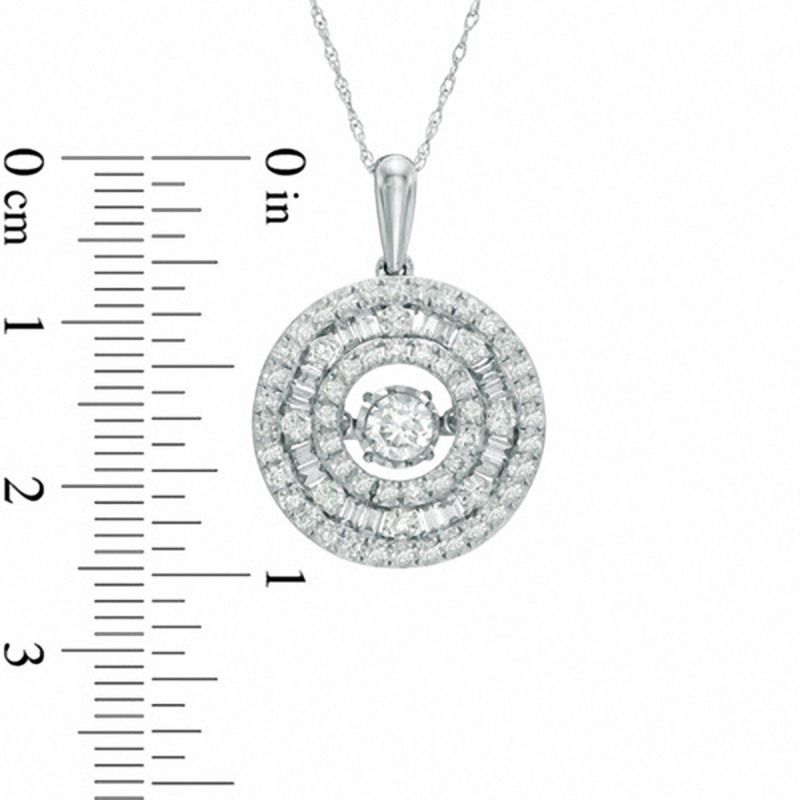 Main Image 2 of 1-1/2 CT. T.W. Multi-Row Circle Pendant in 14K White Gold