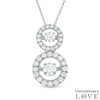 Thumbnail Image 0 of 1 CT. T.W. Diamond Linear Double Circle Pendant in 14K White Gold