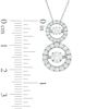 Thumbnail Image 1 of 1 CT. T.W. Diamond Linear Double Circle Pendant in 14K White Gold