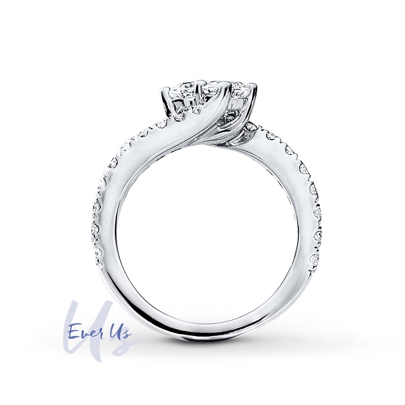 Main Image 2 of Ever Us® 2 CT. T. W. Two-Stone Diamond Bypass Ring in 14K White Gold