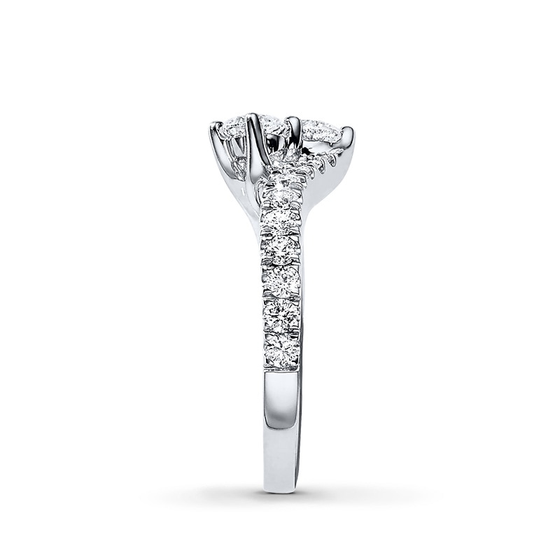 Main Image 4 of Ever Us® 2 CT. T. W. Two-Stone Diamond Bypass Ring in 14K White Gold