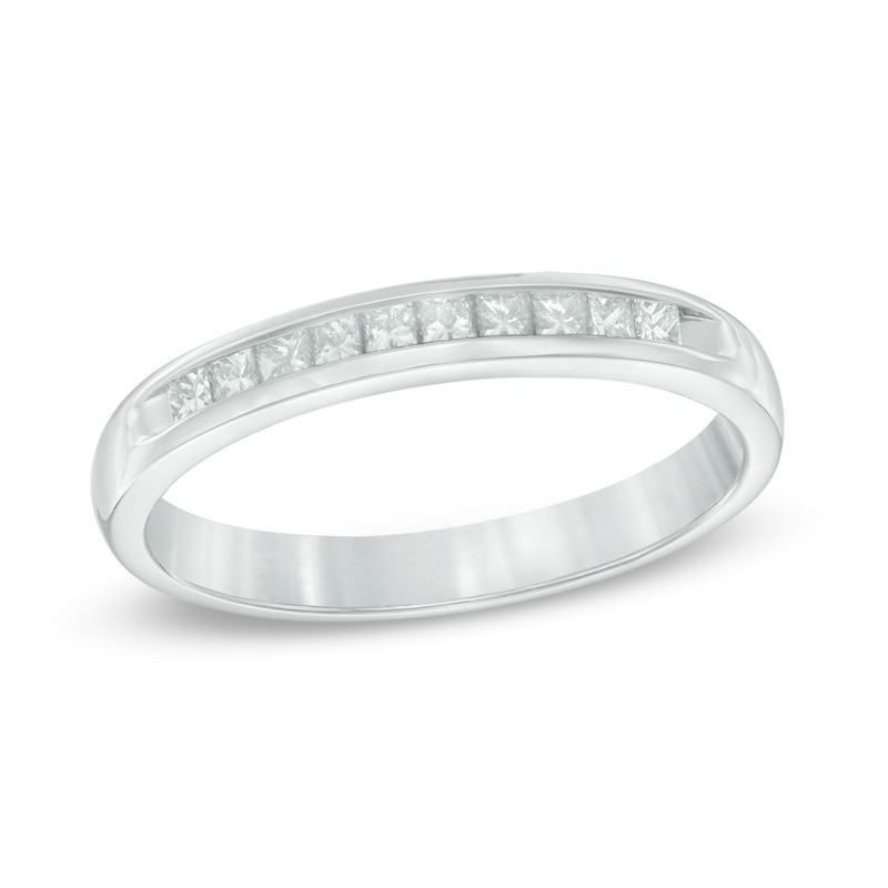 1/4 CT. T.W. Princess-Cut Diamond Anniversary Band in 14K White Gold