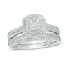 Thumbnail Image 1 of 1/2 CT. T.W. Multi-Diamond Double Square Frame Bridal Set in 10K White Gold