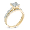 Thumbnail Image 2 of 1/3 CT. T.W. Square Multi-Diamond Bridal Set in 10K Gold