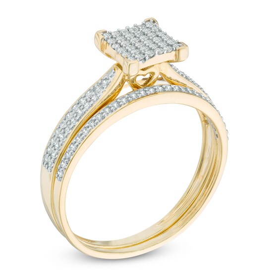 1 3 ct t w square composite diamond bridal set in 10k t square in composite chart