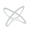 Thumbnail Image 1 of 1/8 CT. T.W. Diamond Criss-Cross Orbit Ring in Sterling Silver