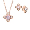 Thumbnail Image 1 of Amethyst and Lab-Created White Sapphire Pendant and Earrings Set in Sterling Silver with 14K Rose Gold Plate