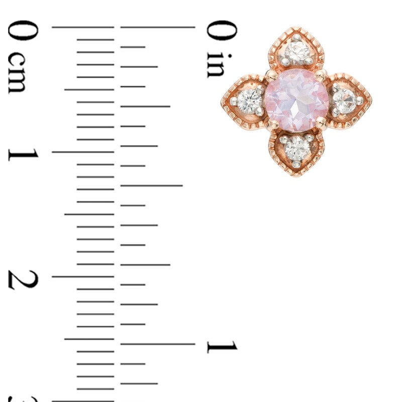 Main Image 3 of Amethyst and Lab-Created White Sapphire Pendant and Earrings Set in Sterling Silver with 14K Rose Gold Plate