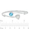 Thumbnail Image 1 of Blue Topaz with Lab-Created Opal and White Sapphire Frame Bangle in Sterling Silver