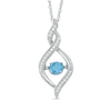 Thumbnail Image 0 of 5.0mm Swiss Blue Topaz and Lab-Created White Sapphire Infinity Pendant in Sterling Silver