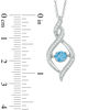 Thumbnail Image 1 of 5.0mm Swiss Blue Topaz and Lab-Created White Sapphire Infinity Pendant in Sterling Silver