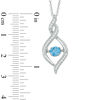 Thumbnail Image 2 of 5.0mm Swiss Blue Topaz and Lab-Created White Sapphire Infinity Pendant in Sterling Silver