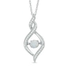 Thumbnail Image 0 of 5.0mm Lab-Created Opal and White Sapphire Cascading Infinity Pendant in Sterling Silver
