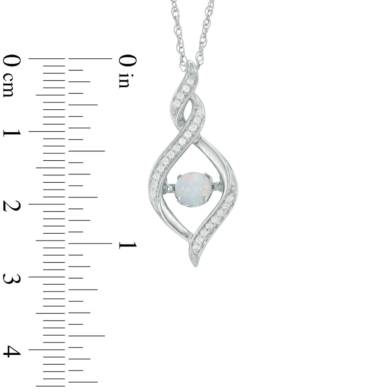 5.0mm Lab-Created Opal and White Sapphire Cascading Infinity Pendant in Sterling Silver