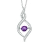 Thumbnail Image 0 of 5.0mm Amethyst and Lab-Created White Sapphire Cascading Infinity Pendant in Sterling Silver