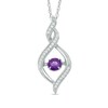 Thumbnail Image 0 of 5.0mm Amethyst and Lab-Created White Sapphire Cascading Infinity Pendant in Sterling Silver