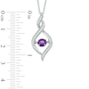 Thumbnail Image 1 of 5.0mm Amethyst and Lab-Created White Sapphire Cascading Infinity Pendant in Sterling Silver