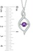 Thumbnail Image 1 of 5.0mm Amethyst and Lab-Created White Sapphire Cascading Infinity Pendant in Sterling Silver