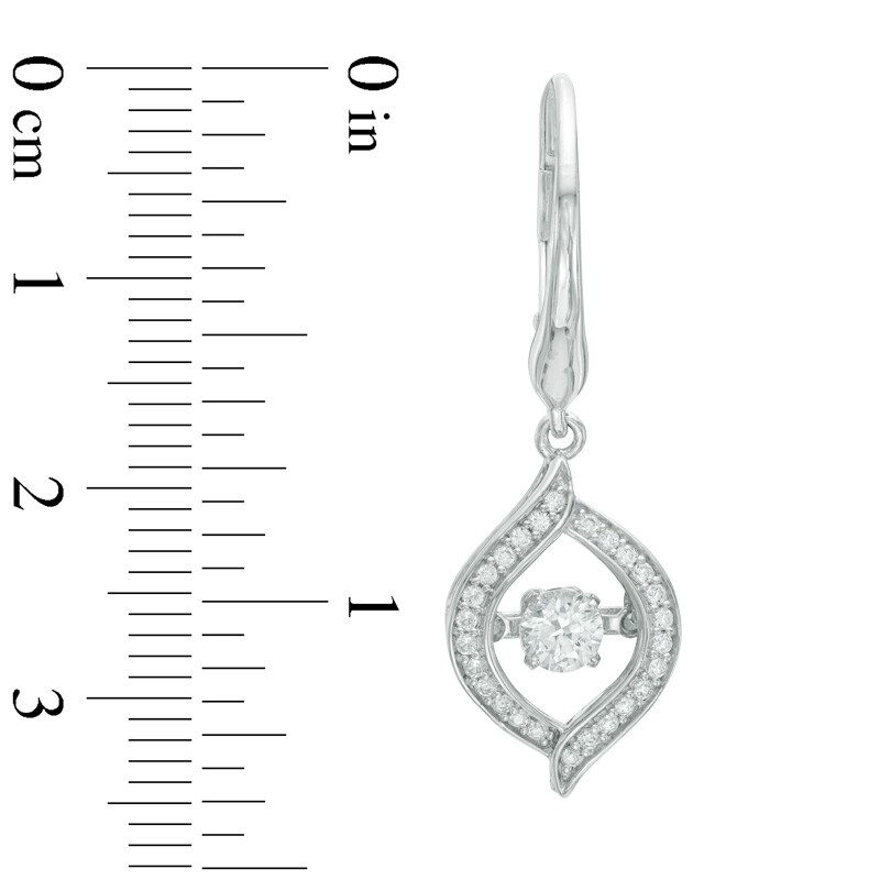 Unstoppable Love™ 4.0mm Lab-Created White Sapphire Drop Earrings in Sterling Silver