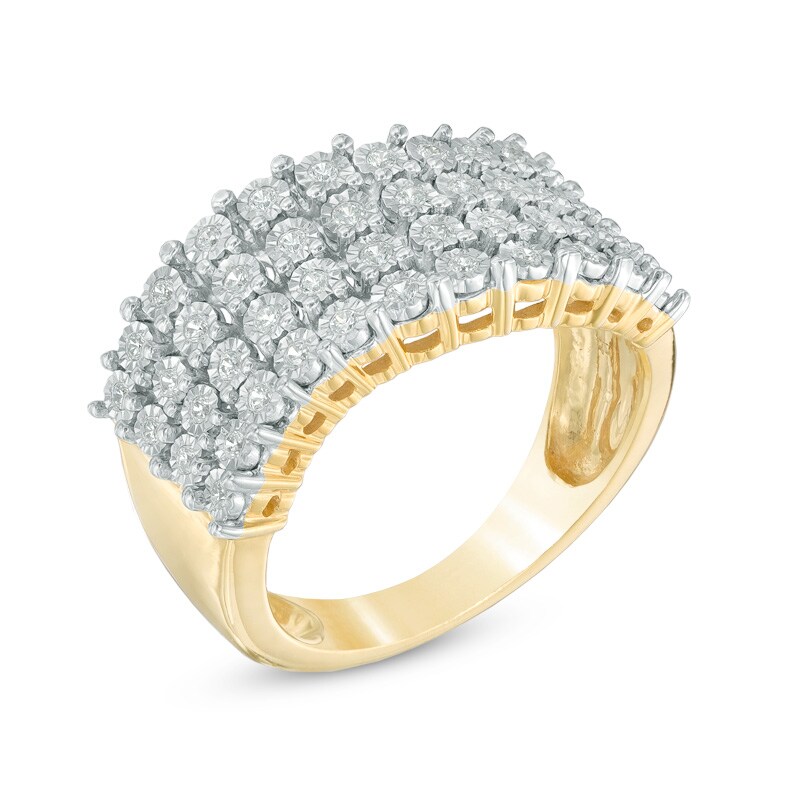 Main Image 2 of 1/3 CT. T.W. Diamond Multi-Row Band in 10K White Gold