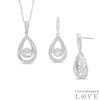 Thumbnail Image 0 of Pear-Shaped Diamond Accent Earrings and Pendant Set in Sterling Silver