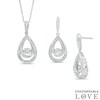 Thumbnail Image 0 of Pear-Shaped Diamond Accent Earrings and Pendant Set in Sterling Silver