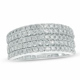 1 CT. T.W. Certified Diamond Five Row Band in 14K White Gold (I/SI2)